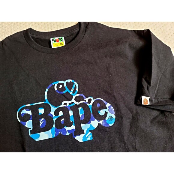 NWOT BAPE ABC Camo Milo logo black T-Shirt XXL, Made in Japan - Picture 3 of 6